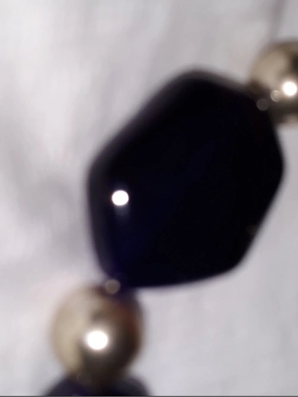 UNIQUE Bracelet Dark Cobalt Blue Stone Beads Silver spacer Beads Handcrafted NEW